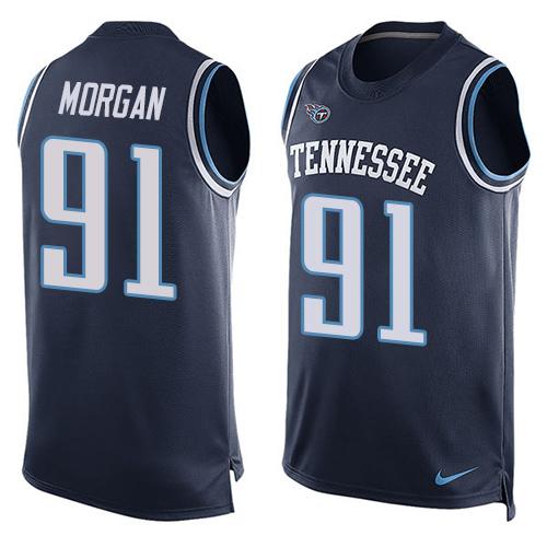 Nike Titans #91 Derrick Morgan Navy Blue Alternate Men's Stitched NFL Limited Tank Top Jersey